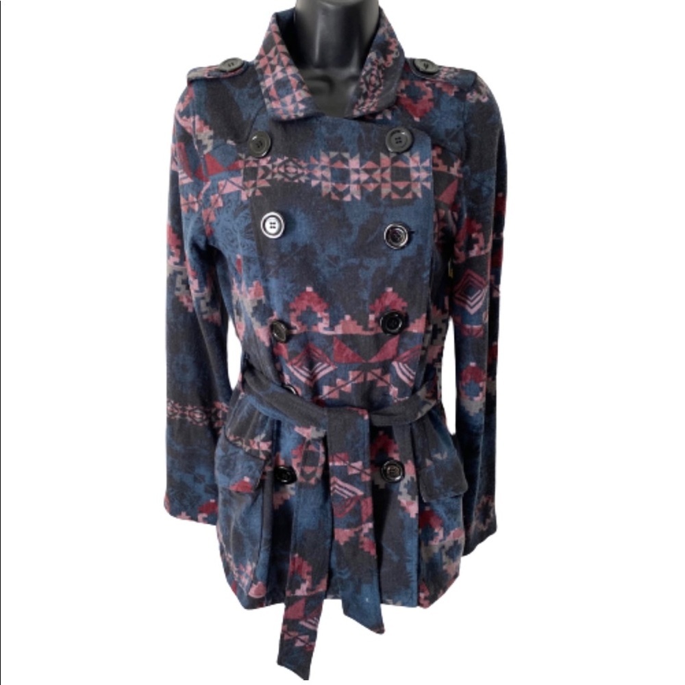 American Rag Cie Aztec Print Soft Belted Jacket Size Small
